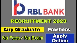 RBL Bank Jobs 2020 | RBL Bank Recruitment 2020 | Private Bank Jobs 2020 | Apply Online
