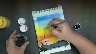 How to paint shadow sunset painting easily
