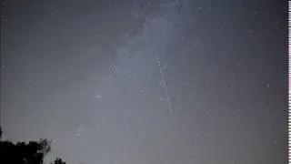 Perseid meteor shower radiant and Andromeda galaxy timelapse