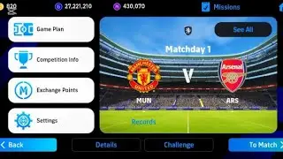 League Match 1/38: Man United vs Arsenal | eFootball Mobile