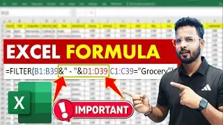 Excel Tutorial for Beginners : Filter Formula in Excel | Microsoft Excel #excel
