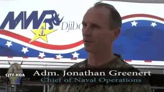 Chief of Naval Operations Admiral  Jonathan Greenert visits Camp Lemonnier