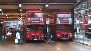 Routemasters at Victoria Bus Station, 29th December 1993