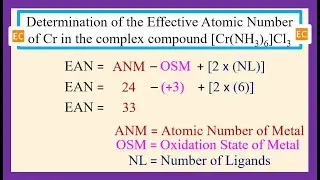 SEV NO &ndash; 130 Determine the effective atomic number (EAN) of Cr in the complex [Cr(NH3)6]Cl3.