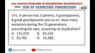 Sum of Geometric Progression | 1001 SOLVED PROBLEMS IN ENGINEERING MATHEMATICS  | Day 5 #241