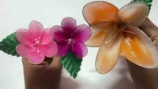How to make stocking flower | easy nylon flower #youtube #youtubevideo #handmade #flowers