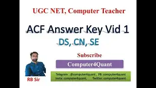 ACF Answer Key Computer Feb 2021| Vid 1 DS| CN| SE with Solutions