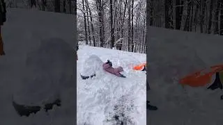 Blizzard dumped 12&rdquo; of snow and we built a snow slide! #shorts #kidsshow #kidsfun