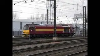 EWS class 60 moving light engine at Doncaster 2013