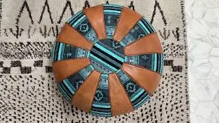 Kechart - Unique Moroccan pouf, comfy footstool, handmade floor ottoman, moroccan pouf cover
