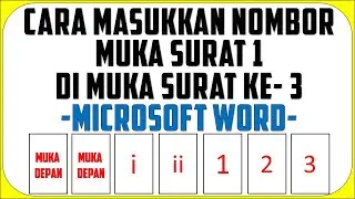 Cara Buat Nombor Muka Surat 1 Di Helaian ke 3 Dalam Microsoft Word