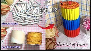 DIY Thread Spool Organizer | Best Out of Waste #diy #organizer #craft #viral video #Megha Crafts