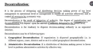 Concept of Decentralization ||Fundamentals of Management||