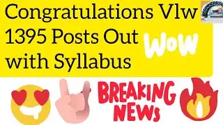 Jkssb VLW 1395 posts out full notification #beginnersclasses #Syllabusvlw