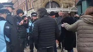 BLACKPOOL MARCH PROTEST METROPOLE HOTEL TOWN CENTRE 01/11/2025 ILLEGAL MIGRANTS ASYLUM SEEKERS