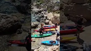 Kayaking with the group near Paradise Bay, Malta #travel #kayaking #malta #seakayaking #kayaks