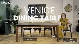 New Venice dining table with stain resistance, heat resistance and durable ceramic top