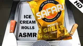 SAFARI Potato Chips Ice Cream Rolls | How To Make Potato Grills Cheese Chips Fried Ice Cream | ASMR