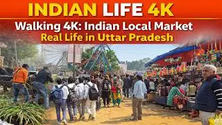 Walking 4K: Indian Local Market Real Life in Uttar Pradesh