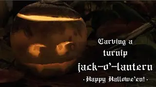 Carving a turnip jack-o&rsquo;-lantern 🎃・Happy Hallowe&rsquo;en! 🦇🕷🕸