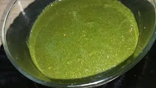 Fish green chutney, Restaurant fish serving chutney, Coriander and mint chatney for fish