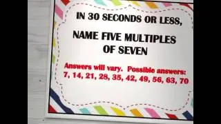 In 30 Seconds or Less Math Game