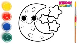 Stars, Sun, Moon Drawing, Painting, Coloring for Kids and Toddlers | Learn Easy Drawing