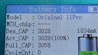 iPhone 11 Pro battery service replacement Keep Health 100% original BMS JCID V1se warning message