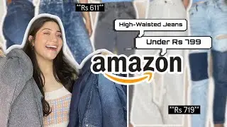 BEST Amazon High Waist Jeans Haul *Under Rs 799 * | Wide-Leg, Straight Fit & More | Renigraphy