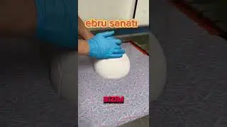 ebru sanatı ile futbol topu boyama