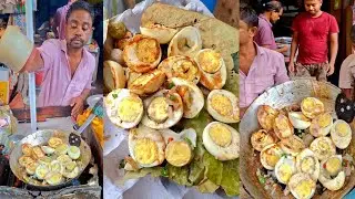Street Vendor Selling Delicious Boiled Egg Fry On Footpath At Kolkata | Indian Street Food |
