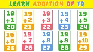 Learn Addition of 19 | Best Maths Video for Kids, Toddlers & Preschool |Learning Educational Video