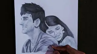 Dil Bechara poster drawing |Time lapse