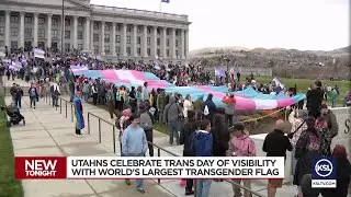 &lsquo;Trans lives matter&rsquo;: Utahns celebrate Trans Day of Visibility with world&rsquo;s largest transgender flag