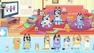 Let's play 123 Bluey and Bingo Going to Uncle Stripe House and Lounge #bluey #blueybingo 🍍