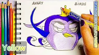How to Draw & Colour Gale from Angry Birds | Easy Cartoon Drawing for Kids