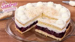 Kirschkuchen mit Kokoscreme - fruchtig und frisch | leichtes Rezept