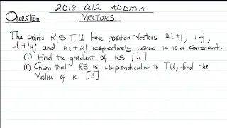 Additional Mathematics:  Topic: Vectors