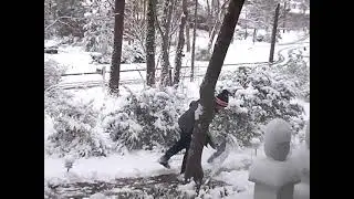 Jason shovels snow