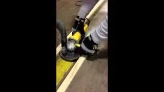 Diamabrush hand tool removing yellow line striping