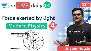 JEE: Modern Physics L4 | Force exerted by Light  | Unacademy JEE | JEE Physics | Jayant Nagda