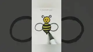 Honey Bee Drawing 🐝 | How to draw a honey bee #honey #drawing #kids #satisfying #shorts