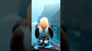 Mother Bird's Unwavering Protection in the Rain #nature #wildlife #family