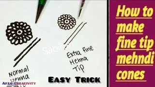 How to make Fine tip Henna || With cello Tape || Mehndi Henna Easy Trick to get Extra Fine Tip