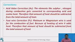 Determination of calorific value-Bomb Calorimeter