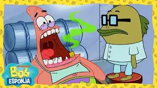 Bob Esponja | O Patrick tem MUITO medo do dentista! | Bob Esponja em Português