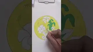 Gudhal ke phool ki painting How to draw Hibiscus Flower with Brush pen #art#drawing #shorts #viral 
