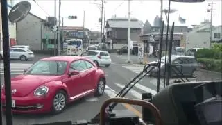 バス前面展望　しずてつジャストライン　県立美術館線　新静岡行き　県立美術館ー新静岡
