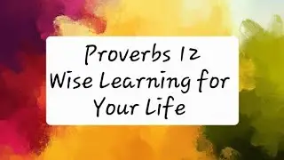 Proverbs 12 Bible Study : Wise Learning for Your Life