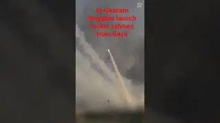 Al-Qassam Brigades launch rocket salvoes from Gaza #gaza #israel #palestine